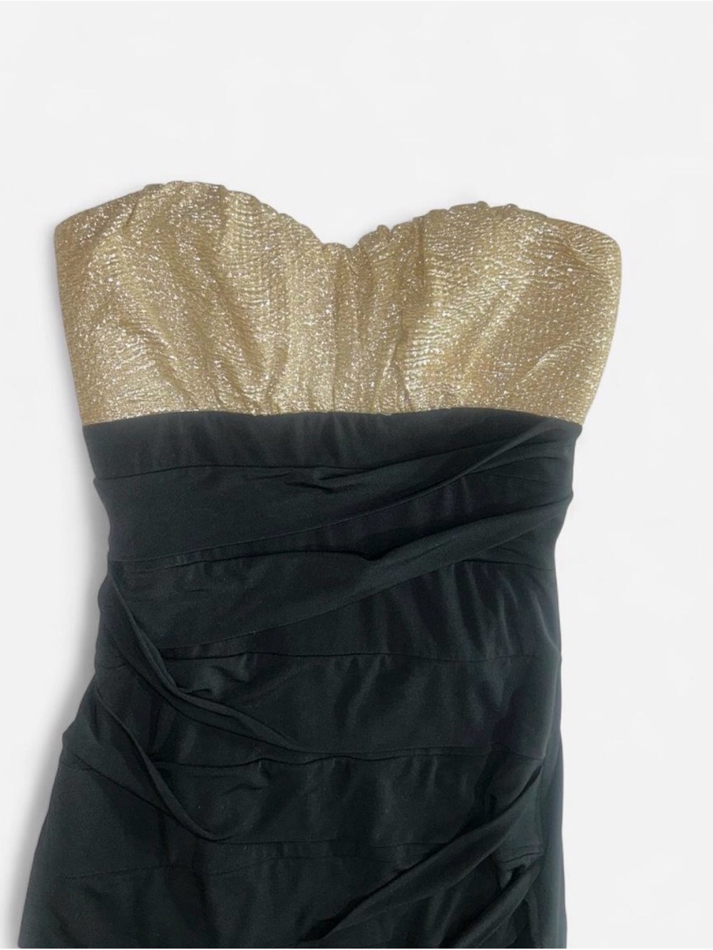 Ruby Rox Gold and Black Strapless Mini Dress